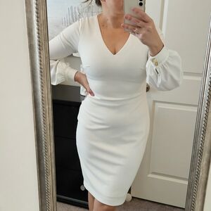 Calvin Klein, Ivory, bodycon dress, 6, EuC